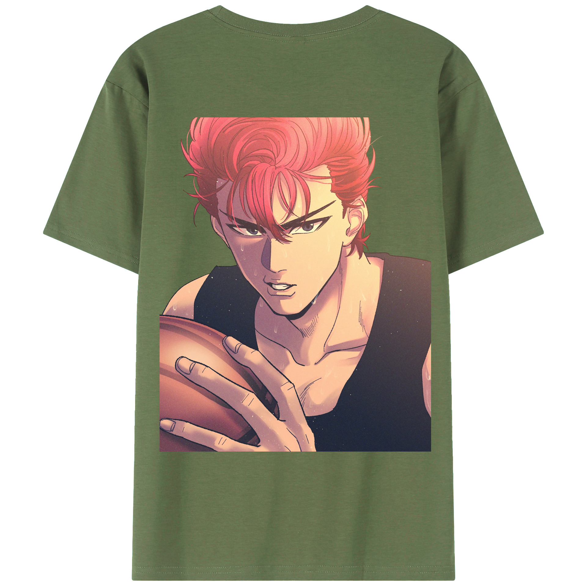 （画像用） SLAM DUNK／スラムダンク 綿100％ メンズ半袖Tシャツ（バックプリント） 通気性